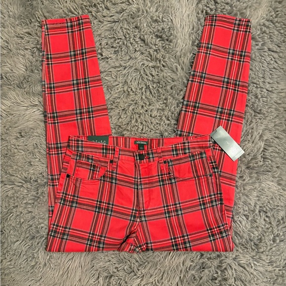 Wild Fable Red Casual Pants Tartan Style - Picture 1 of 11